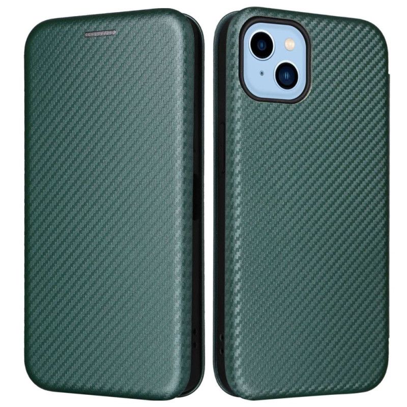 Cover iPhone 14 Flip Cover Farvet Kulfiber