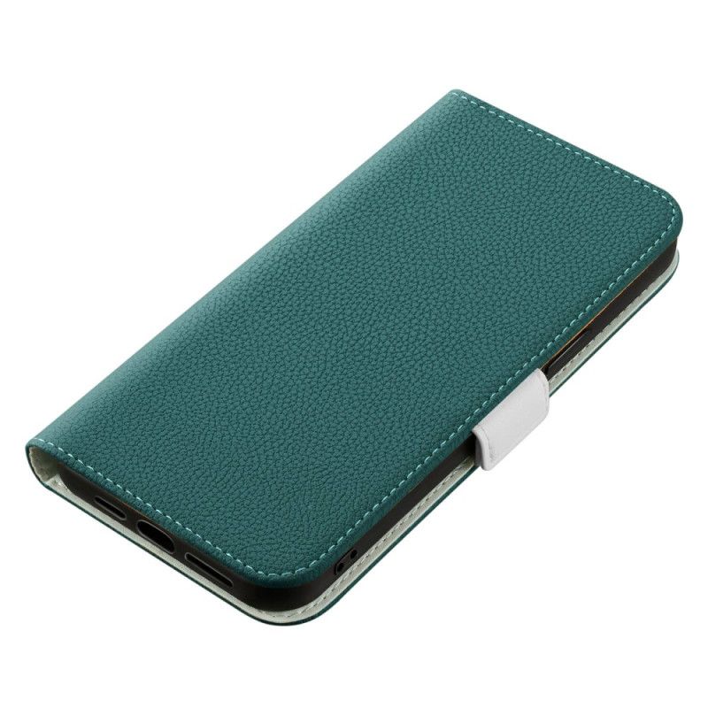 Cover iPhone 14 Flip Cover Faux Læder Litchi