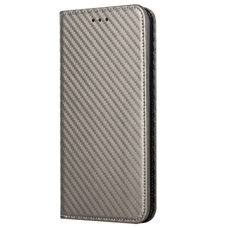 Cover iPhone 14 Med Snor Flip Cover Carbon Fiber Strap Style