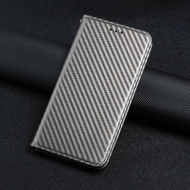 Cover iPhone 14 Med Snor Flip Cover Carbon Fiber Strap Style