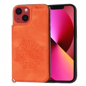 Cover iPhone 14 Med Snor Mandala Strap Kortholder