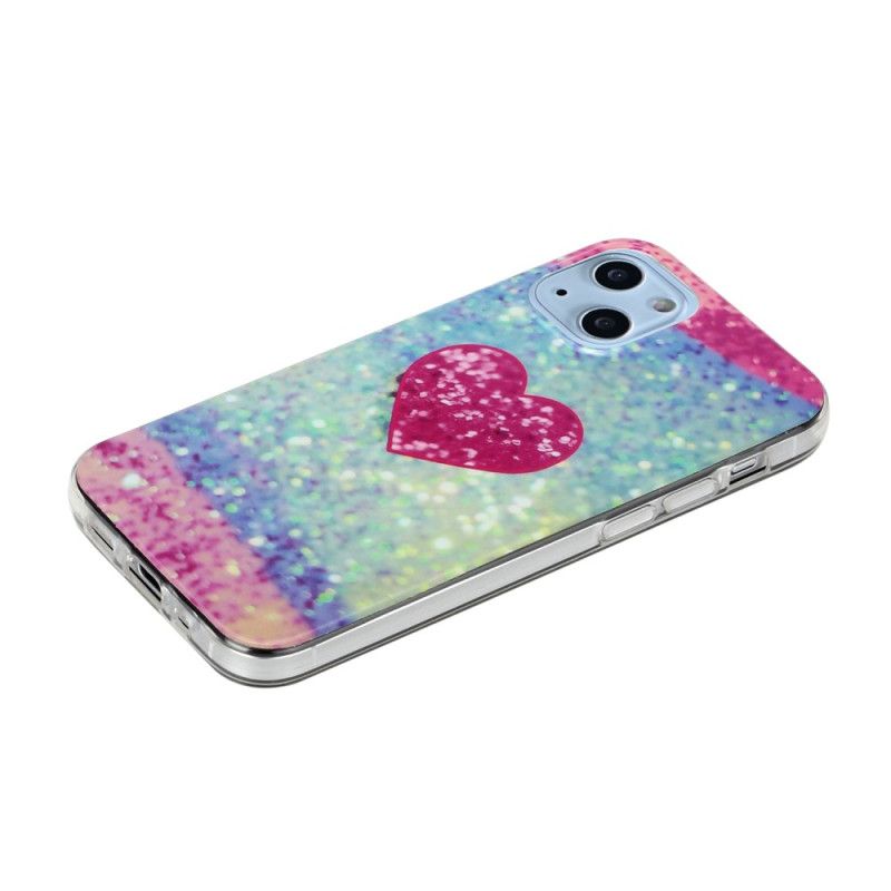 Cover iPhone 14 Pailletterhjerte