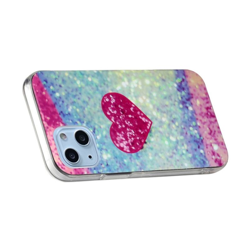 Cover iPhone 14 Pailletterhjerte