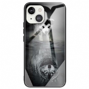 Cover iPhone 14 Puppy Dream Hærdet Glas