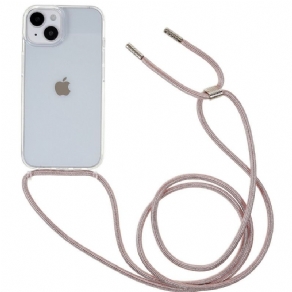 Cover iPhone 14 Transparent Med Farvet Ledning