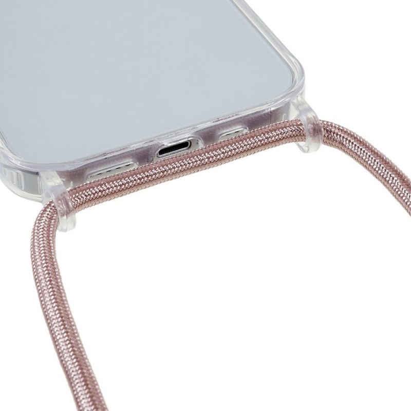 Cover iPhone 14 Transparent Med Farvet Ledning