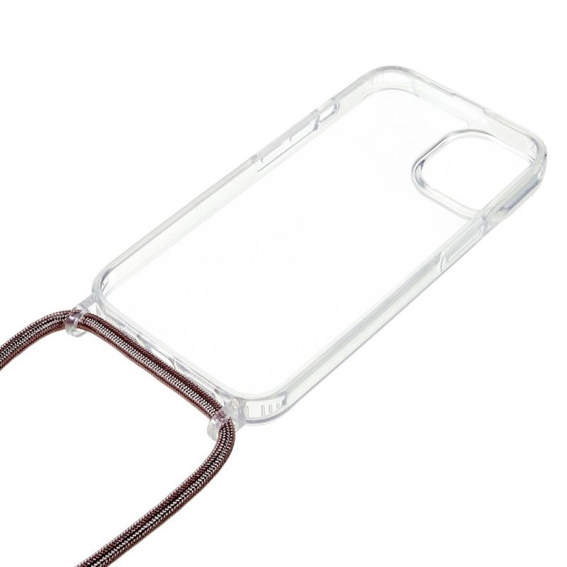 Cover iPhone 14 Transparent Med Farvet Ledning