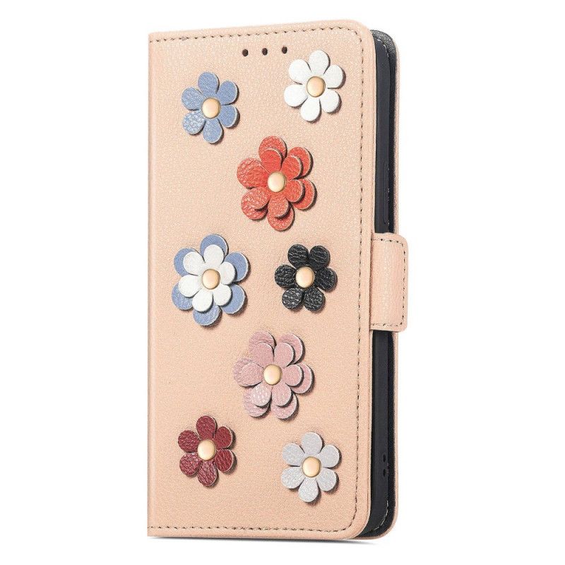 Flip Cover iPhone 14 Dekorative Blomster