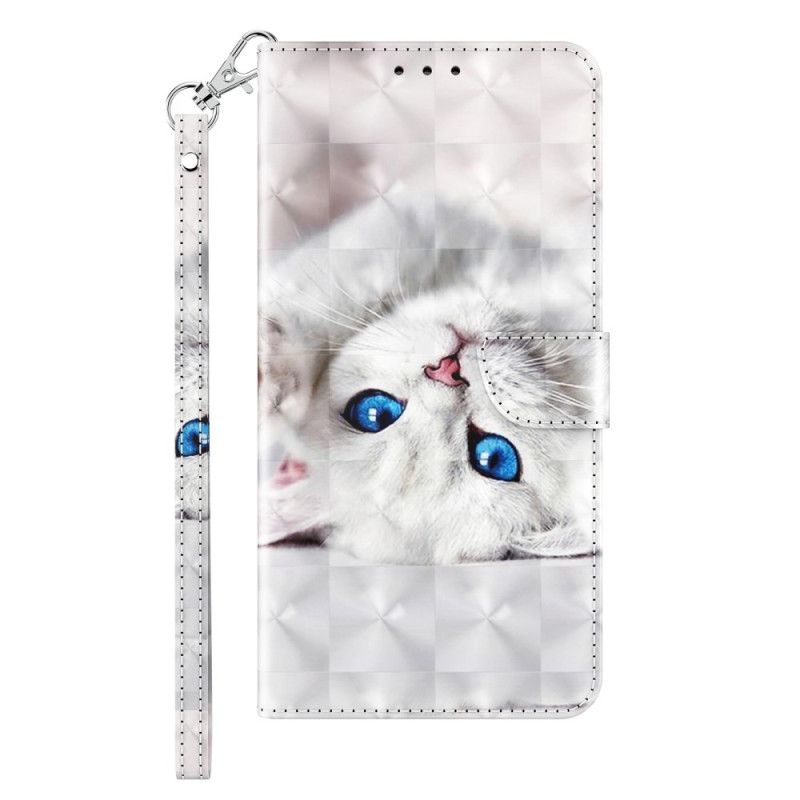 Flip Cover iPhone 14 Med Snor Kun Strappy Cats