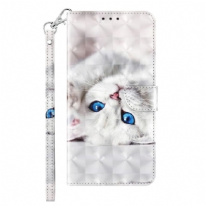 Flip Cover iPhone 14 Med Snor Kun Strappy Cats