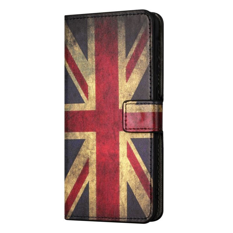 Læder Cover iPhone 14 Vintage Britisk Flag