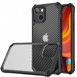 Mobilcover iPhone 14 Transparent Carbon Fiber Texture