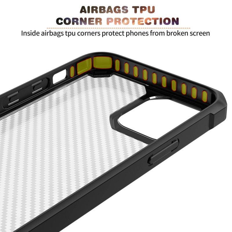 Mobilcover iPhone 14 Transparent Carbon Fiber Texture