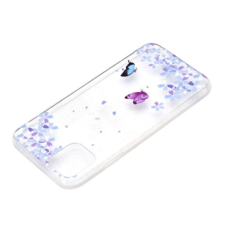 Mobilcover iPhone 14 Transparente Sommerfugle