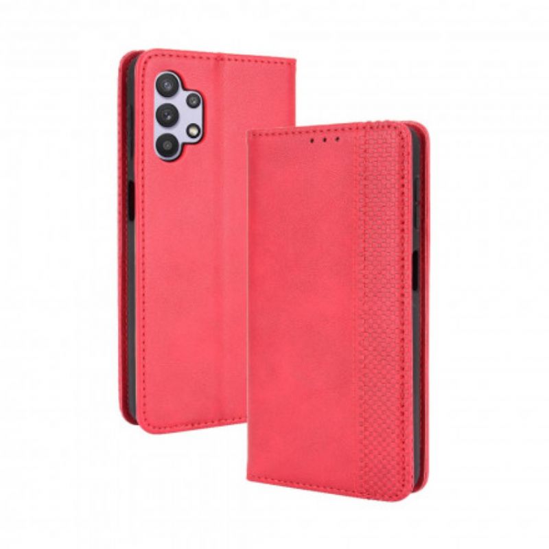 Cover Samsung Galaxy A32 5G Flip Cover Vintage Stiliseret Lædereffekt