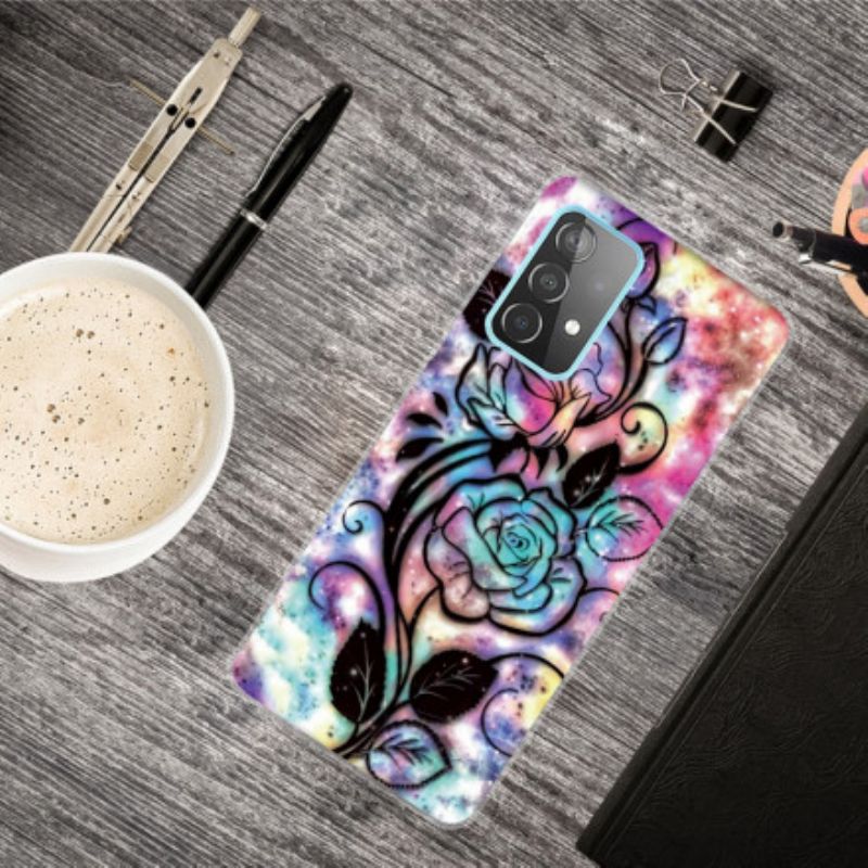 Cover Samsung Galaxy A32 5G Grafisk Blomst