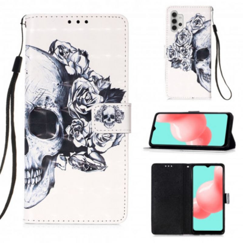 Flip Cover Samsung Galaxy A32 5G Blomsterskalle