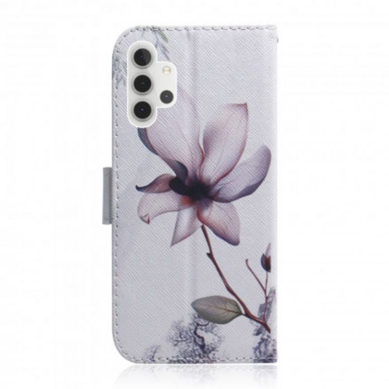 Flip Cover Samsung Galaxy A32 5G Gammel Rosenblomst