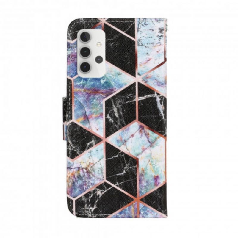 Flip Cover Samsung Galaxy A32 5G Geometrisk Marmor