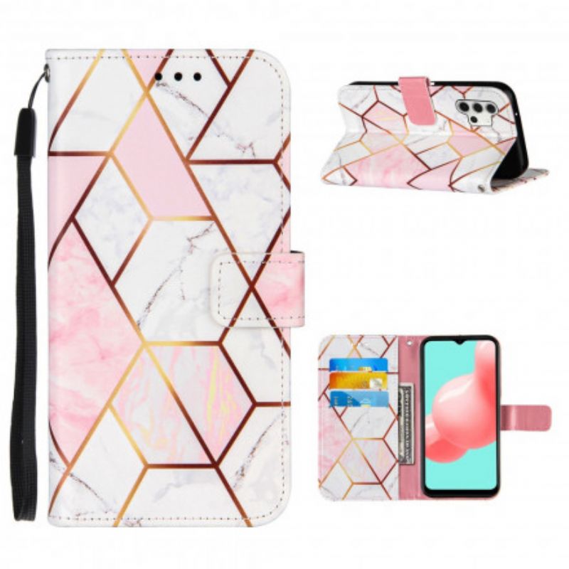 Flip Cover Samsung Galaxy A32 5G Geometrisk Marmor