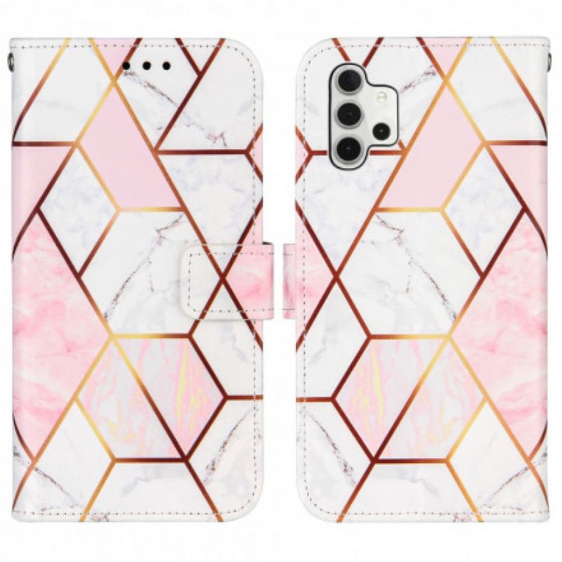 Flip Cover Samsung Galaxy A32 5G Geometrisk Marmor