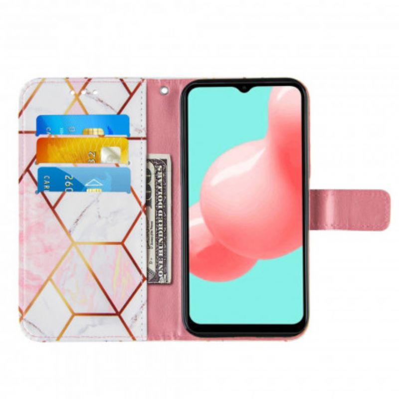 Flip Cover Samsung Galaxy A32 5G Geometrisk Marmor