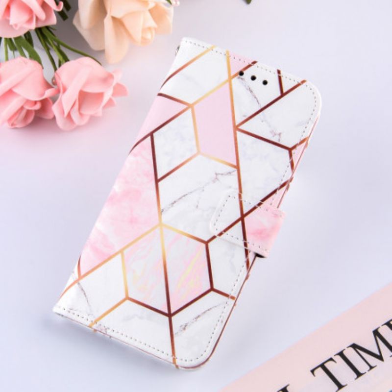 Flip Cover Samsung Galaxy A32 5G Geometrisk Marmor