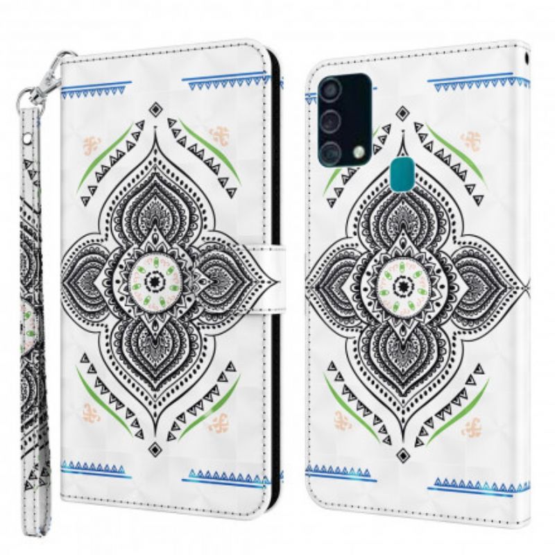 Flip Cover Samsung Galaxy A32 5G Mandala Lyspletter Med Snor