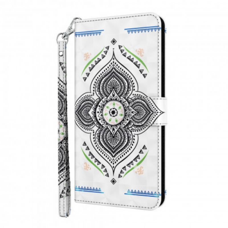 Flip Cover Samsung Galaxy A32 5G Mandala Lyspletter Med Snor