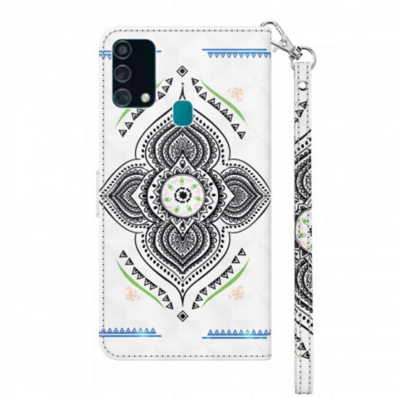 Flip Cover Samsung Galaxy A32 5G Mandala Lyspletter Med Snor