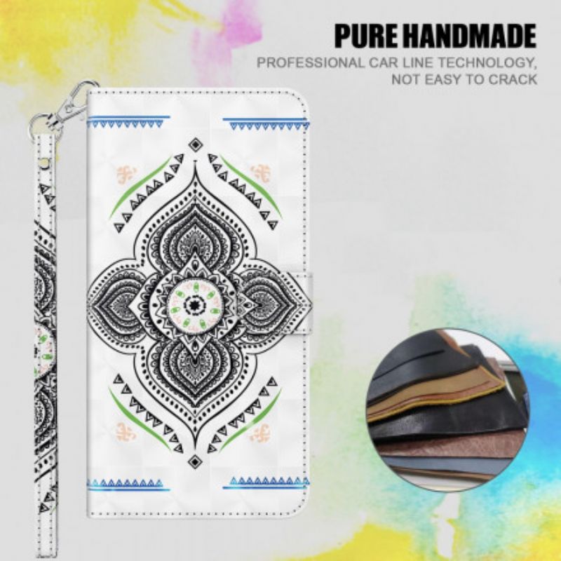 Flip Cover Samsung Galaxy A32 5G Mandala Lyspletter Med Snor