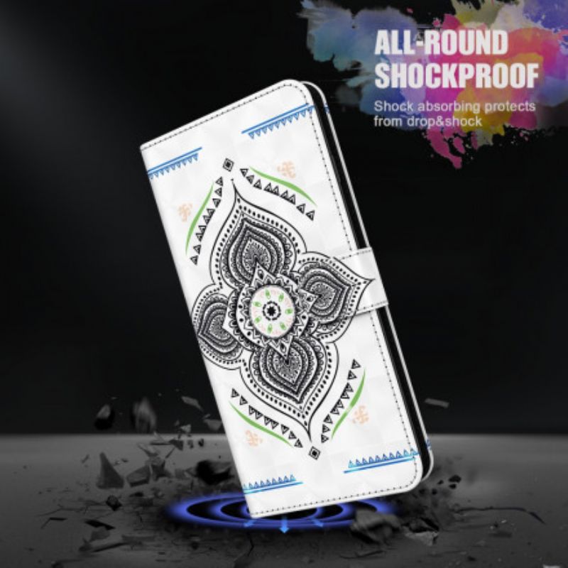 Flip Cover Samsung Galaxy A32 5G Mandala Lyspletter Med Snor