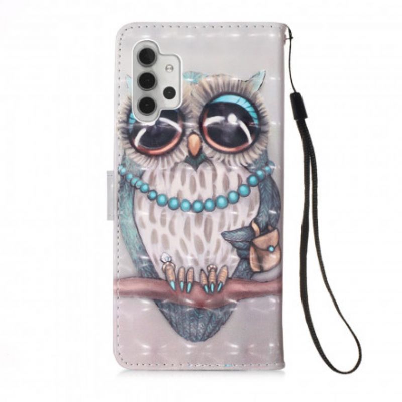 Flip Cover Samsung Galaxy A32 5G Med Snor Frøken Strappy Owl