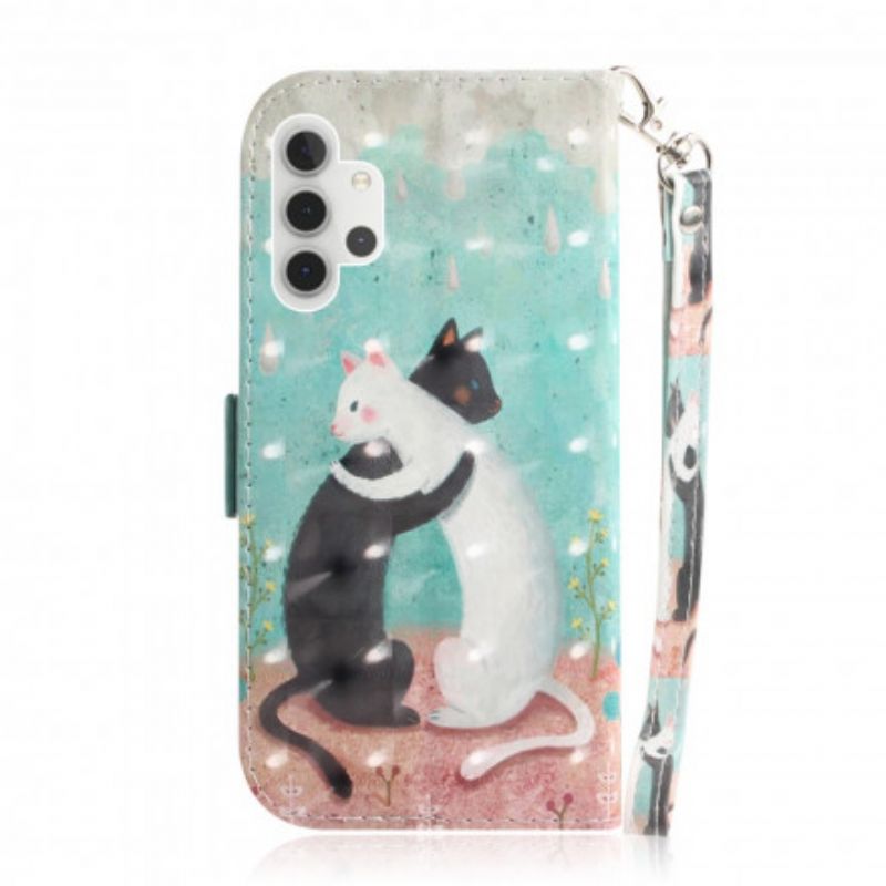 Flip Cover Samsung Galaxy A32 5G Med Snor Thong Cat Friends