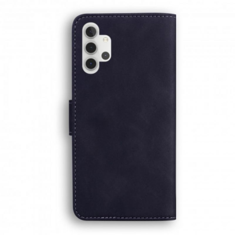 Flip Cover Samsung Galaxy A32 5G Monokrom Lædereffekt