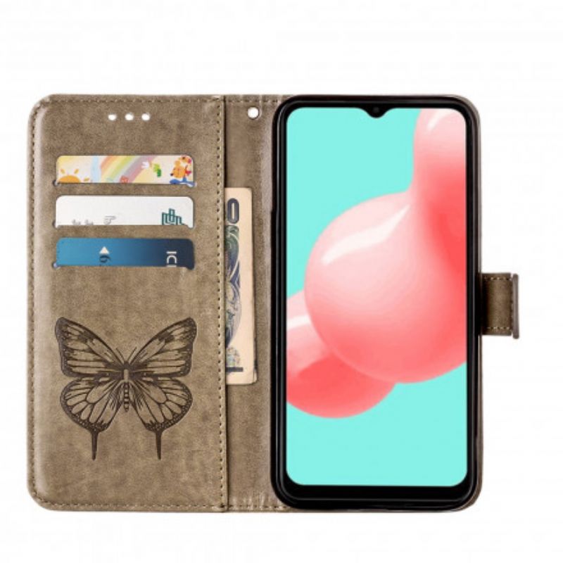 Flip Cover Samsung Galaxy A32 5G Sommerfugledesign Med Snor