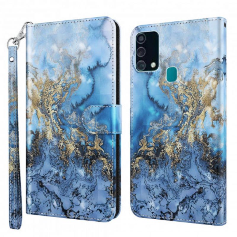 Læder Cover Samsung Galaxy A32 5G Light Spot Marble Design Med Nøglebånd