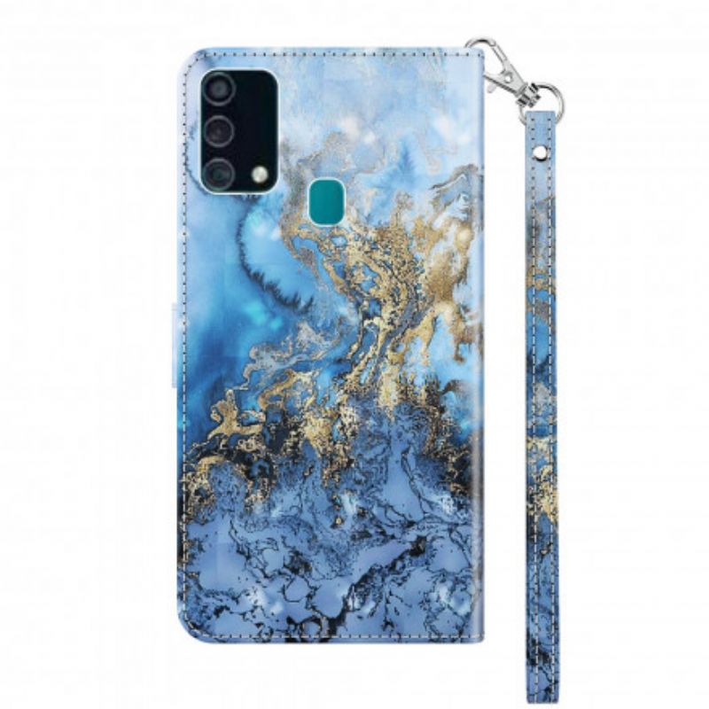 Læder Cover Samsung Galaxy A32 5G Light Spot Marble Design Med Nøglebånd