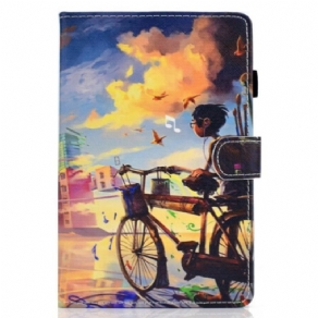 Flip Cover Samsung Galaxy Tab S8 / Tab S7 Cykel Kunst