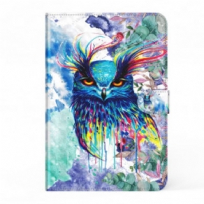 Flip Cover Samsung Galaxy Tab S8 / Tab S7 Ugle I Imiteret Læder