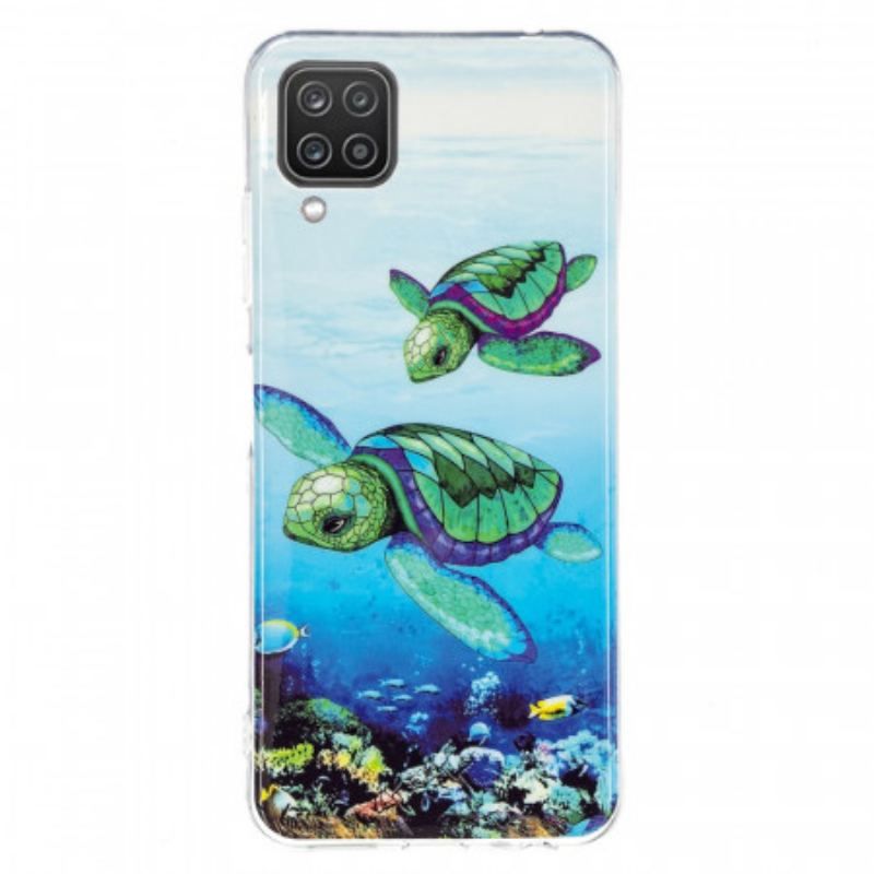 Cover Samsung Galaxy M12 / A12 Fluorescerende Skildpadder