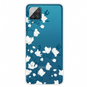 Cover Samsung Galaxy M12 / A12 Hvide Blomster