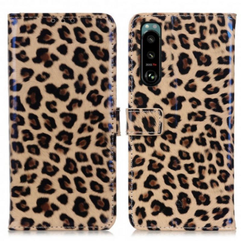 Flip Cover Sony Xperia 5 III Enkelt Leopard