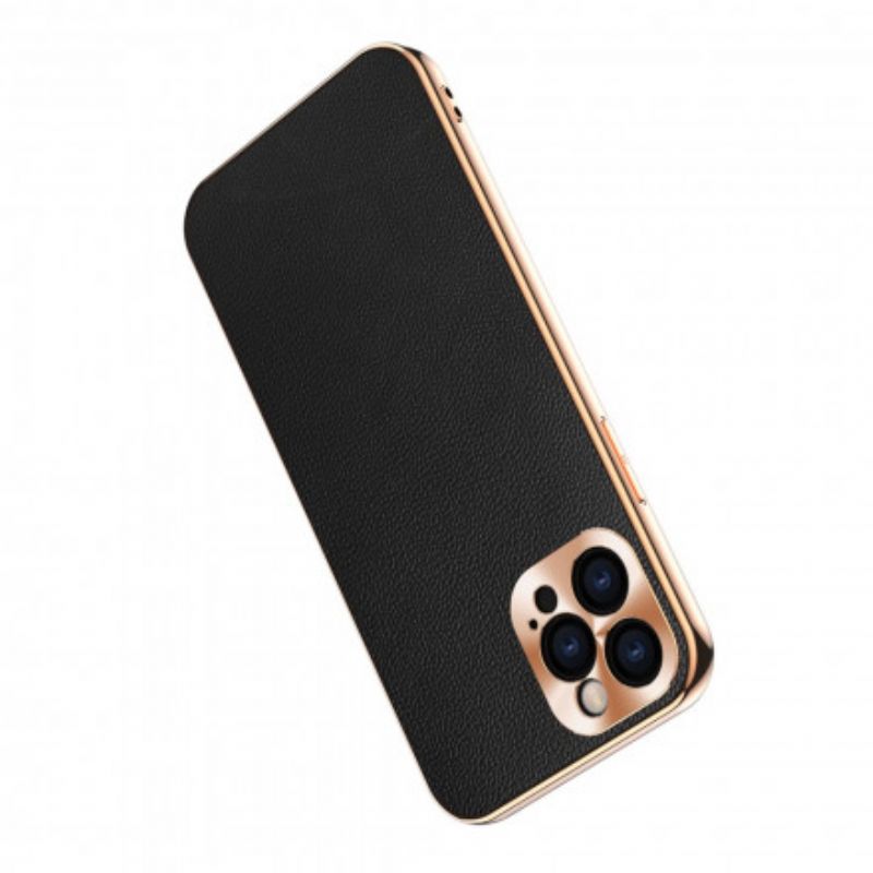 Cover iPhone 12 / 12 Pro Beskyttelsessæt Beskyttelse Af Ægte Læder Fotomodul