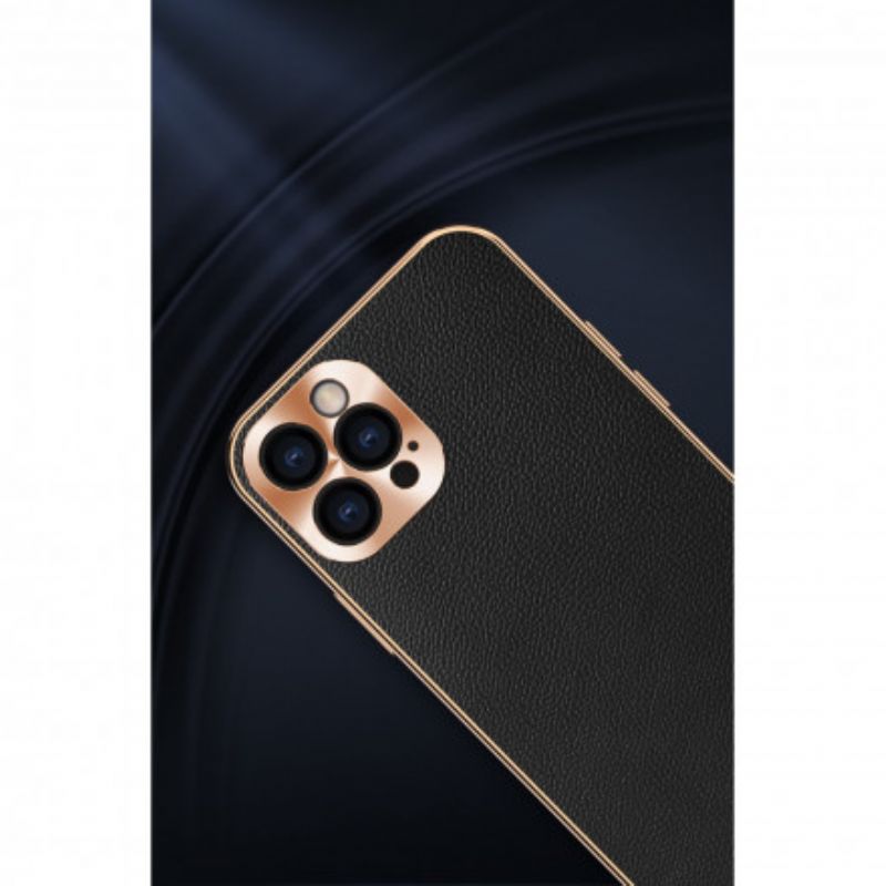 Cover iPhone 12 / 12 Pro Beskyttelsessæt Beskyttelse Af Ægte Læder Fotomodul