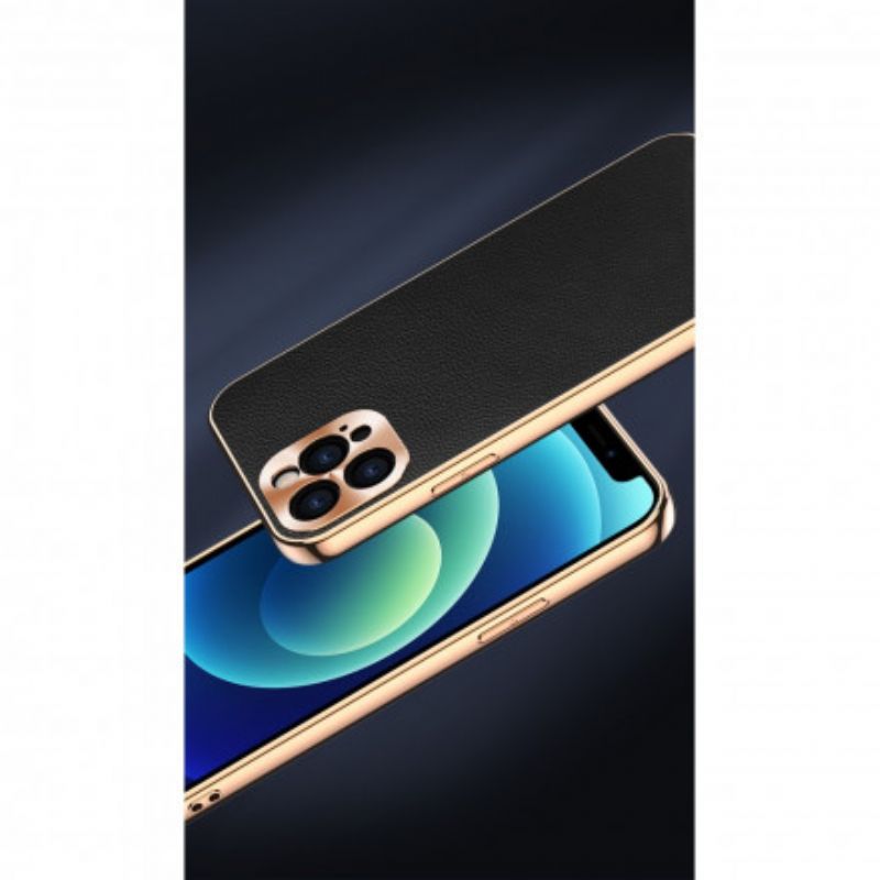 Cover iPhone 12 / 12 Pro Beskyttelsessæt Beskyttelse Af Ægte Læder Fotomodul