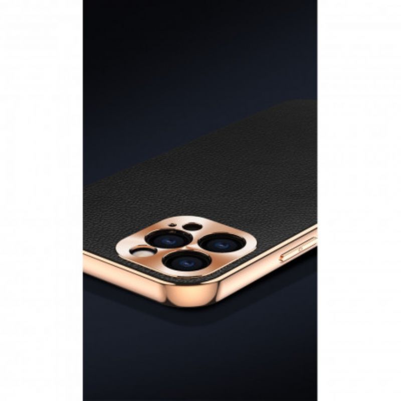 Cover iPhone 12 / 12 Pro Beskyttelsessæt Beskyttelse Af Ægte Læder Fotomodul