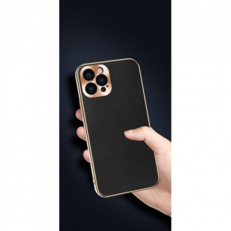 Cover iPhone 12 / 12 Pro Beskyttelsessæt Beskyttelse Af Ægte Læder Fotomodul