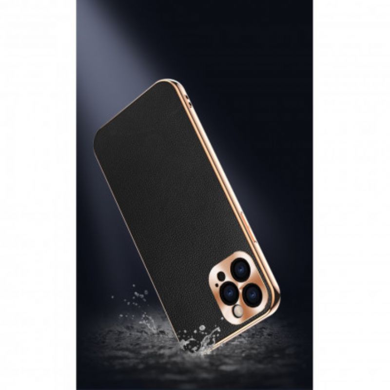 Cover iPhone 12 / 12 Pro Beskyttelsessæt Beskyttelse Af Ægte Læder Fotomodul