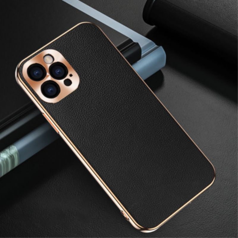 Cover iPhone 12 / 12 Pro Beskyttelsessæt Beskyttelse Af Ægte Læder Fotomodul